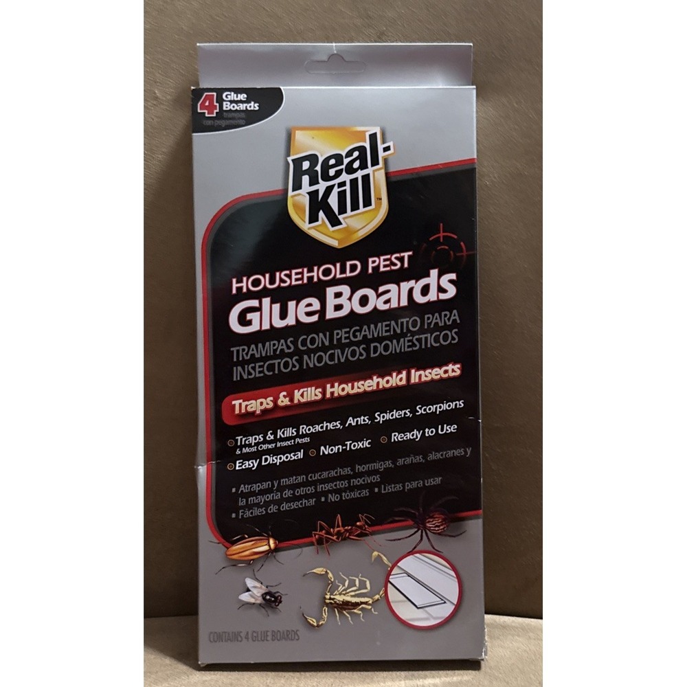 Real-Kill Glue Traps Roach Ant Spider Insect Pest Killer Boards Indoor 1-Pack